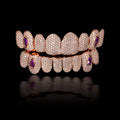 Custom Made Iced Out 925 Silver Grills Jewelry Set VVS Moissanite Marquise Diamonds Real Rose Gold Dental Teeth Grillz