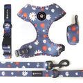 Custom Dog Harness Set Personalized Pet Dog Harness Pechera Para Perro Matching Collar Leash Poop Bag and Bow Tie