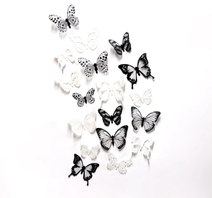 3D Satin Paper Butterfly Wall Stickers Home DIY Christmas Decor Removable Adhesive Art Decal XD134