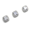 Crystal Wedding Bridal Bouquet Flower Zircon High-end Fancy Square  Rhinestones Shank Button Metal for Garment