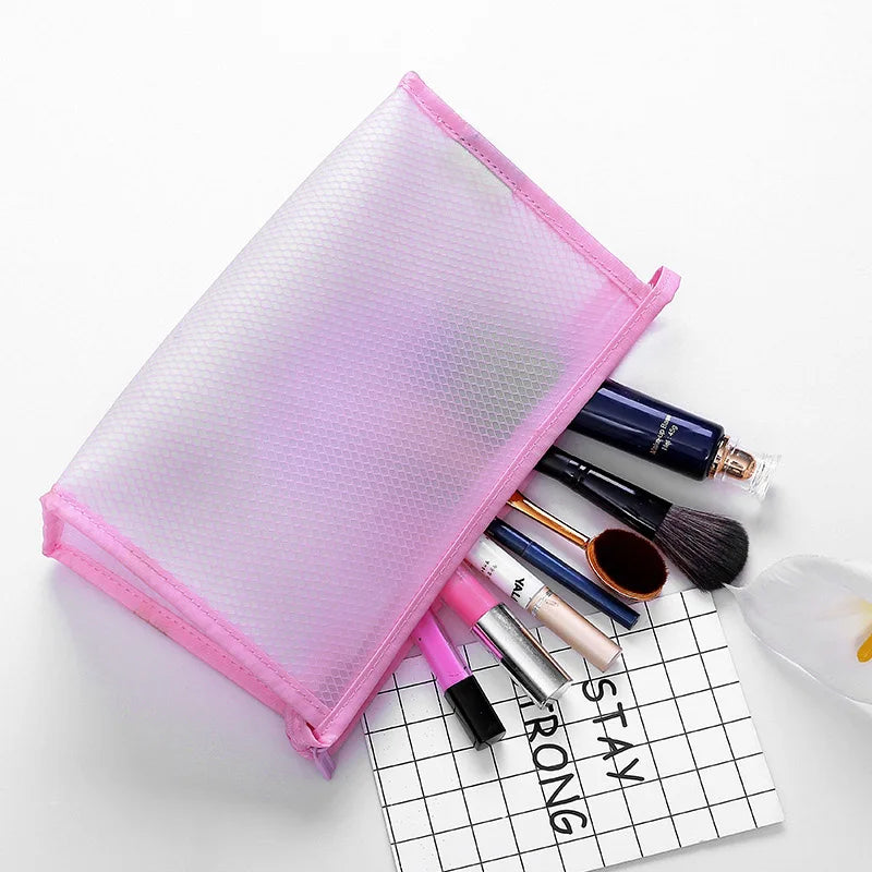 Hot Sale Durable Fashion EVA Mesh Zipper Cosmetic Bag Wholesale Portable Makeup Bag