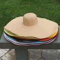 Fashion Summer Sun Hats Beach Large Wide Brim Colorful Floppy Paper Straw Hat Wholesale