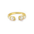 925 Sterling Silver Fine Jewelry Rings Special Pearl Gold Plated Open Rings Jewelry Women