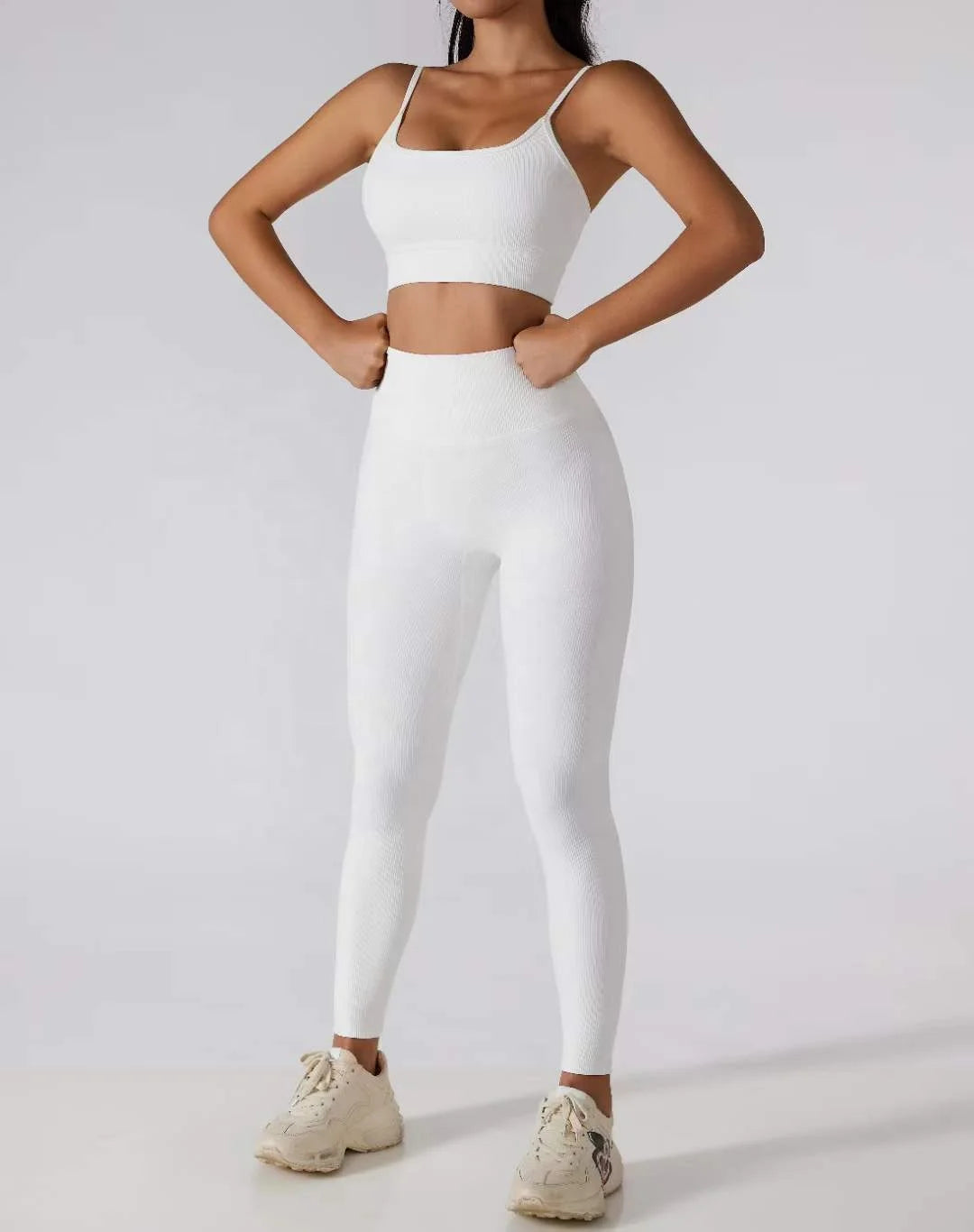 Custom Seamless Ribbed Breathable 6 Piece Yoga Set for Women Gym Fitness Jogger Activewear