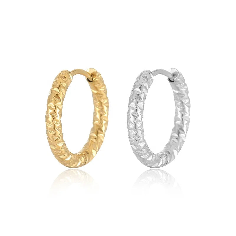 EH1515 Wholesale Waterproof Jewelry Gold Plated Designer Fashion 925 Sterling Silver Earrings Women Twist Hoop Earring