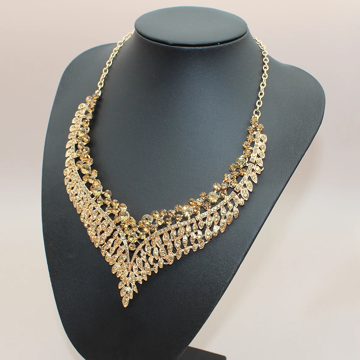 Jachon Wedding Bridal Jewelry Set Wedding Jewelry Accessories Rhinestone Earrings and Necklace for Women Jewelry