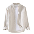 Men's Spring and Summer New Cotton and Linen Long-Sleeved Shirt Business Casual Linen Shirt