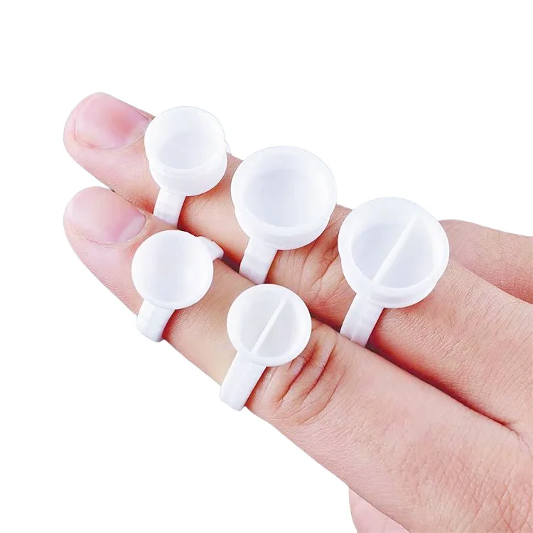 Private Logo 100Pcs/bag Various Size Eyelash Extension Glue Holder Ring Glue Ring Ink Cup