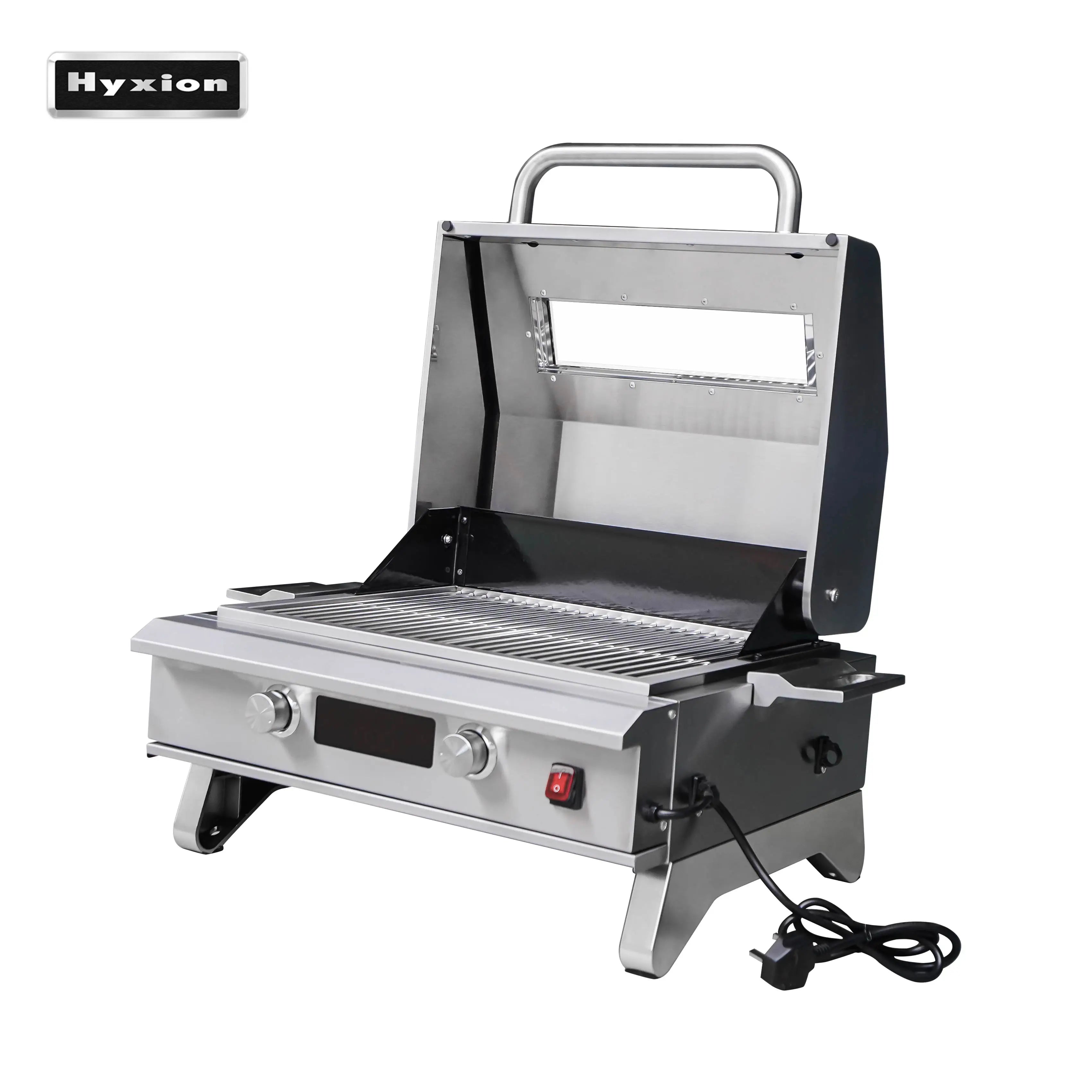 Premium 1200W Electric BBQ Grill High-Efficiency 450â„ƒ Adjustable Cast Iron Griddle Durable Stainless Steel Body Energy-Saving