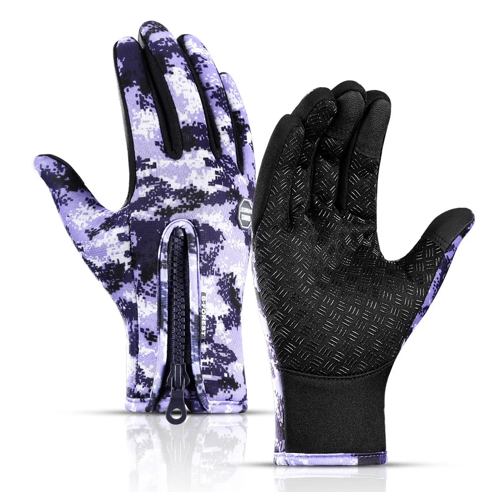 Fashion Men Thermal Biker Riding Sports Waterproof Touch Gloves Winter
