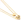 New Arrival Mothers Day Gold Plated Stainless Steel Double Layer Letter Mom Heart Pendant Necklace