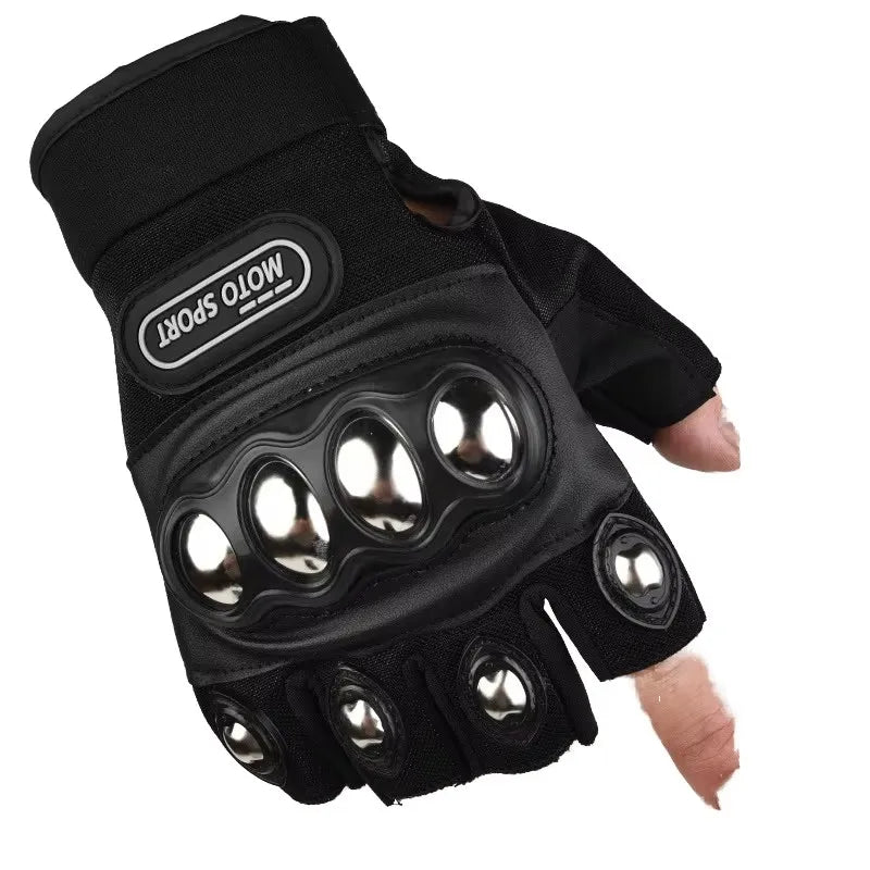 Cheap Half Finger Sport Hard Knuckle Silicone Gel Palm Protection Cycling Gloves