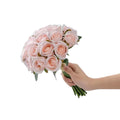 Wedding Decoration Artificial Flowers Hand Bouquet 18 Roses Custom Color  High Grade Silk Flowers