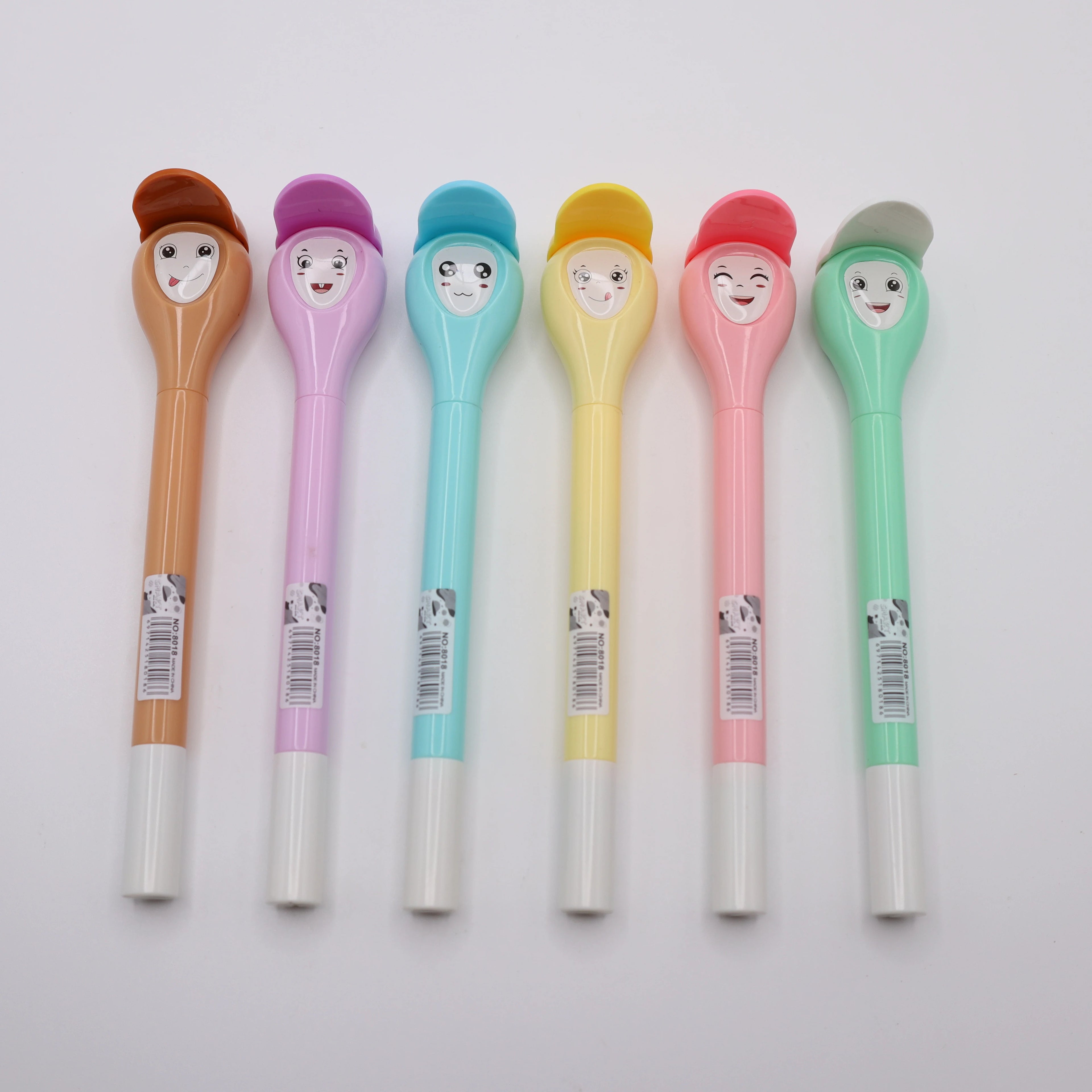 Creative Stationery 3D Cartoon Expression Ballpoint Pen with LED Light  Promotional Custom Led Light Writing Led Ballpoint Pen