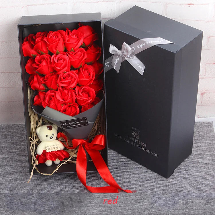 Best Gift 23pcs Soap Rose Flower Bouquet Flower Soap Roses for Valentine