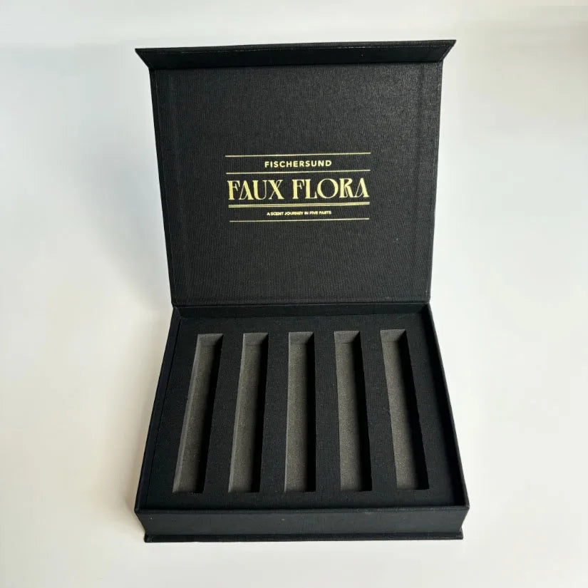 Customized Cosmetic Matt Magnetic Long Paper Gift Box Perfume Sample Set Essential Oil Packaging Box with Foam