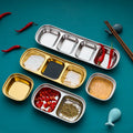 Customized Logo 304 Stainless Steel Sauce Trays Catering Serving Seasoning Dish with 1/2/3/4 Compartments for Soy Sauce Dishes
