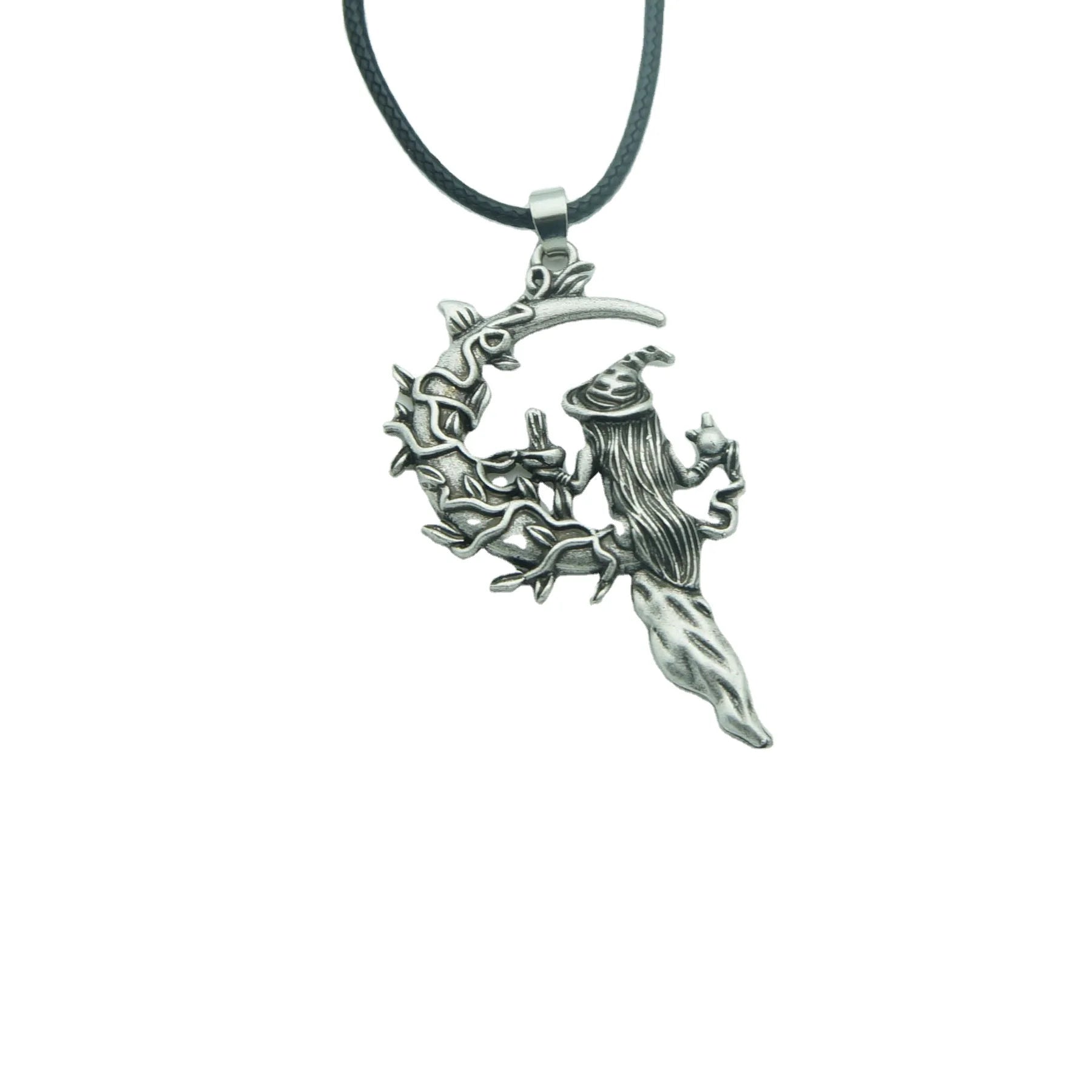 Gothic Mysterious Moon Witch Pendant Necklace Magic Jewelry Accessories