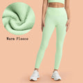 Warm Cloud Sense Slim Fit Slim Light Plush Yoga Pants No Front Thread Fleece Sports Running Leggings for Women in Autumn Winter