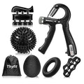 THYFIT Hand Grip Strengthener Kit (6 Pieces) Forearm Finger Exerciser 5-60kg Resistance Adjustable Hand Gripper Customizable