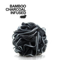 Natural Bamboo Bath Sponge Charcoal Infused Soft Bath Puff for Shower Exfoliating Body Scrubber Bath Ball 12cm QIANSE for Men