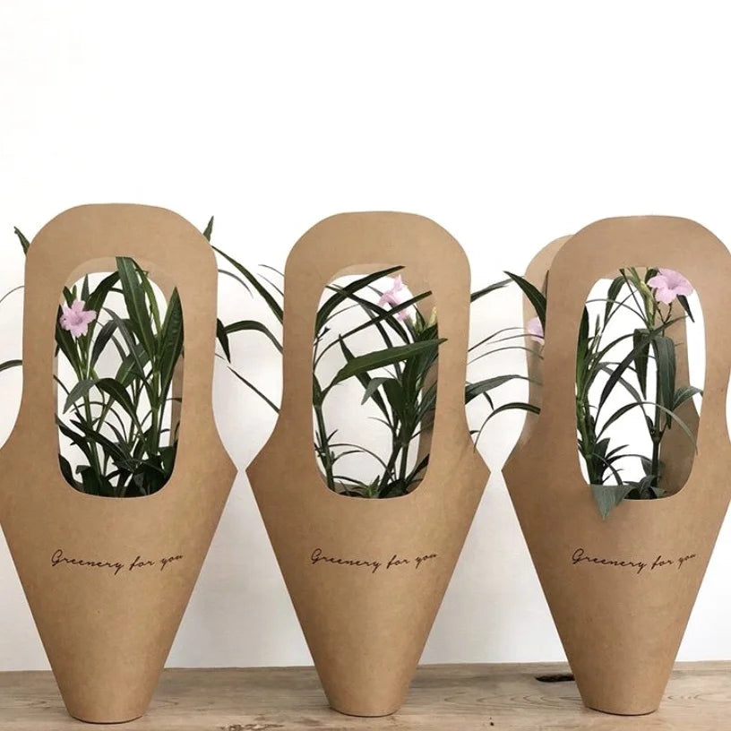Custom Wholesale Useful Carrier Bags Wedding Gift Flower Bouquet Bag With Ribbon