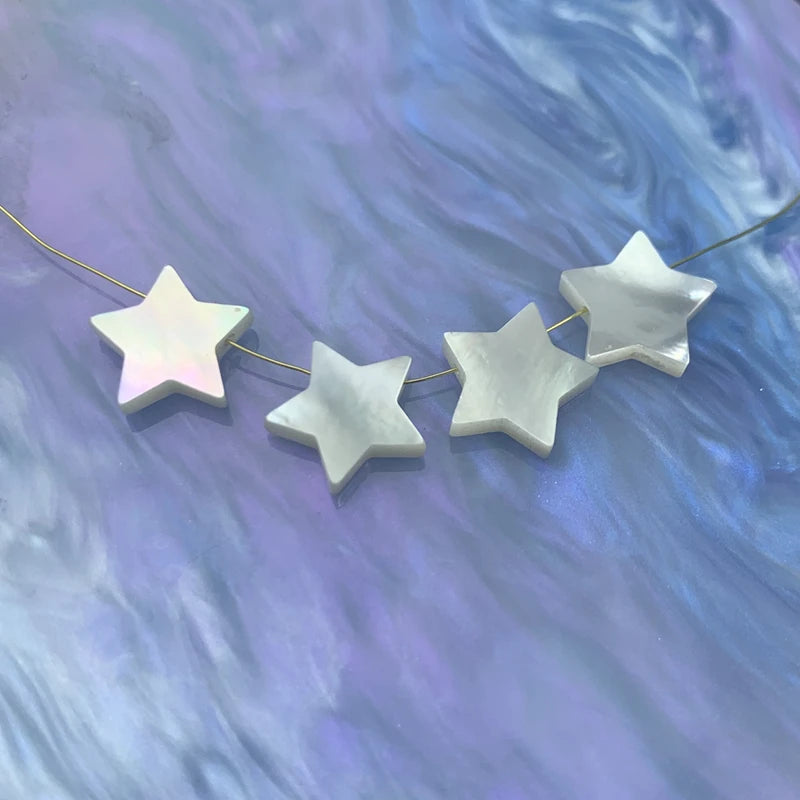 Wholesale Custom White Mother of Pearl Shell Star Beads MOP Loose Gemstone for Jewelry Making Accessory