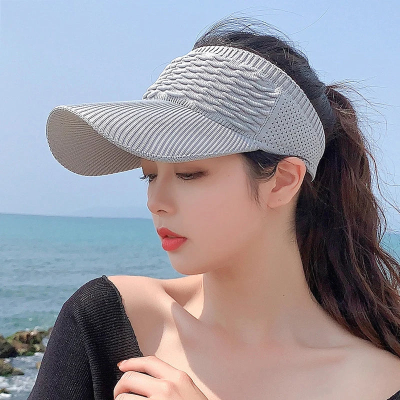 Wholesale Floppy Cotton Summer Women Design Shampoo Durable Beach Sport Transparent Straw Sun Visor Golf Hat Uv Protection
