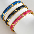 Wholesale Bulk Holiday Gift Stainless Steel Enamel Anniversary Cuff Bangle Bracelet for Women