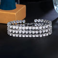 Multiple Round Heart Shape Cubic Zirconia Paved Shiny Big Chunky Luxury Wedding Bridal Party CZ Tennis Bracelet for Women