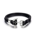 High Quality Personalized Leather Bracelet Stainless Steel Anchor Clasp Bracelet Jewelry