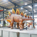 15 Meters Giant Life Size Mechanical Animatronic Dinosaur Stegosaurus in Factory