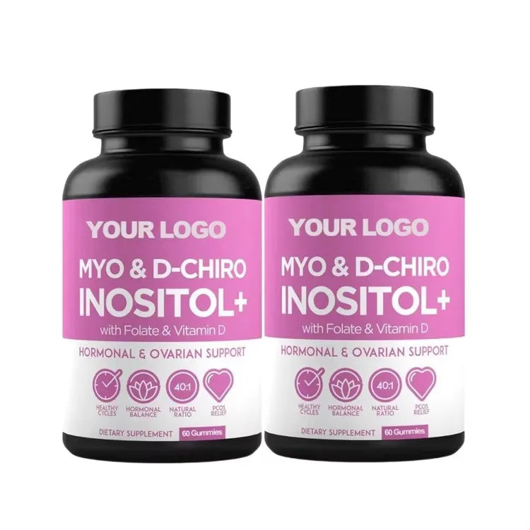 Wholesale Myo-inositol & D-chiro Fertility Inositol Gummies Hormonal Balance & Healthy Ovarian Support Gummies with Vitamins D