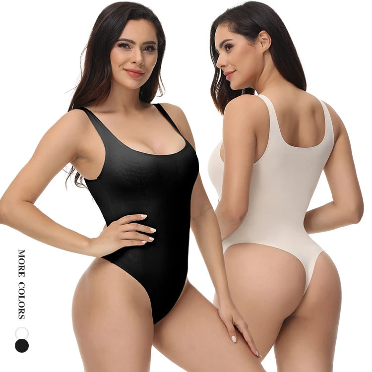 YIYUN Women's Square Neck Sleeveless Shapewear Bodysuit Hot Sale Stretch Fabric Tank Jumpsuit Tummy Control Breathable Body