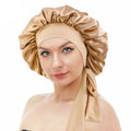 Best-Selling Ladies round Hat Silk Nightcap for Adults Europe and United States Elastic Ribbon Ding Curly Hair for Cycling