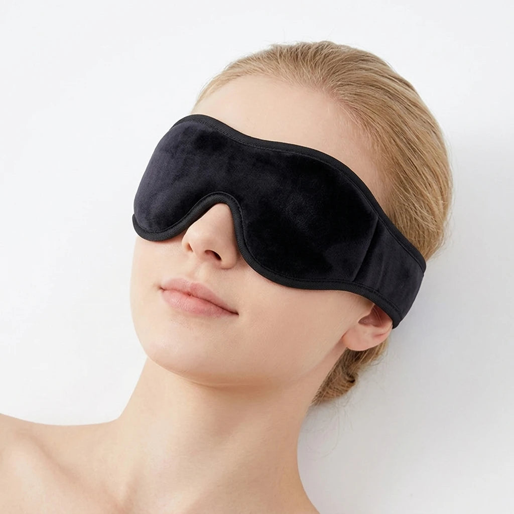 3D Contoured Memory Foam Eyelash Extension Sleep Mask Soft Adjustable Size Elastic Strap Printed Logo Dark Circle for Traveling