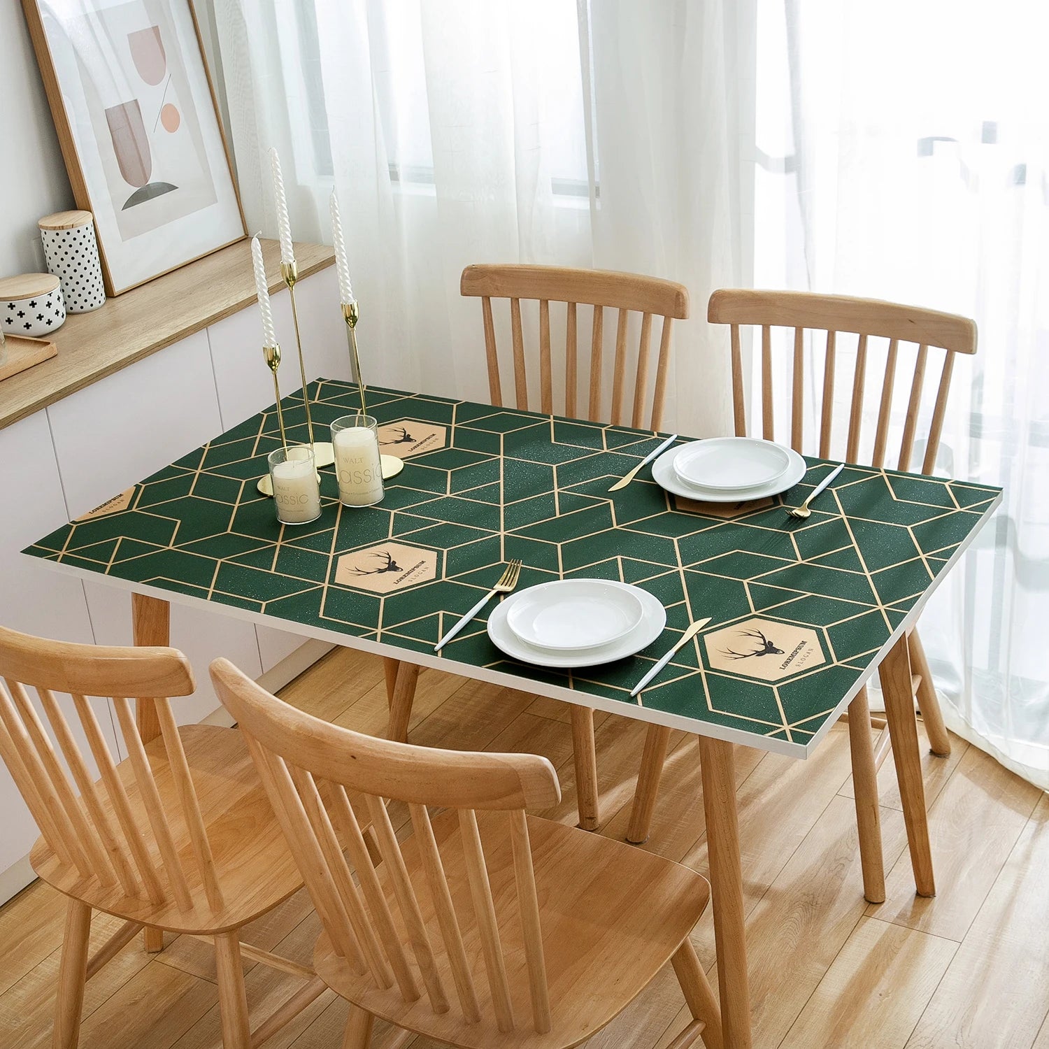 Hard Plastic Table Cover for Kitchen Dinning Tabletop Cover