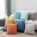 TopFinel Wholesale Country Style Custom Solid Color Simple Home Decorative  Cotton Linen Cushion Cover 45*45