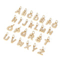Full Diamond Stainless Steel Jewelry Letter Single Pendant DIY Zircon Necklace Bracelet Accessories