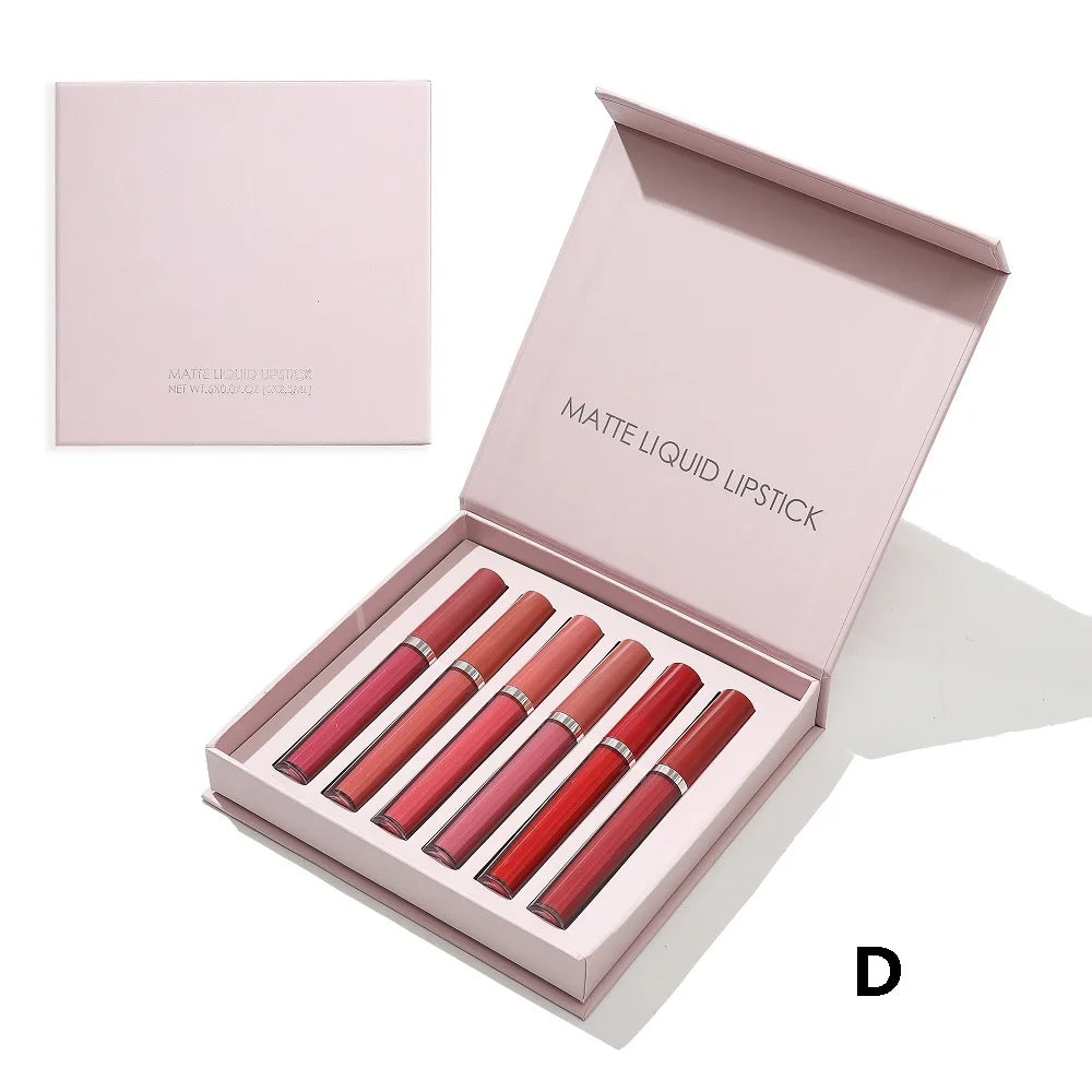 Hot Selling Makeup Long Lasting Non-Stick Cup Customize Lip Gloss With Your Logo Gift Velvet Matte Lipstick Set
