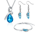 SC Popular Trendy Rhinestone Necklace Earrings Bracelet Silver Geometric Jewelry Set Fashion Colorful Crystal Necklace for Girls