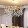 Leaf Shape Creative Lamp Luxury Living Room Decorative Table Lamp Crystal Led Chandelier Lighting Pendant Light