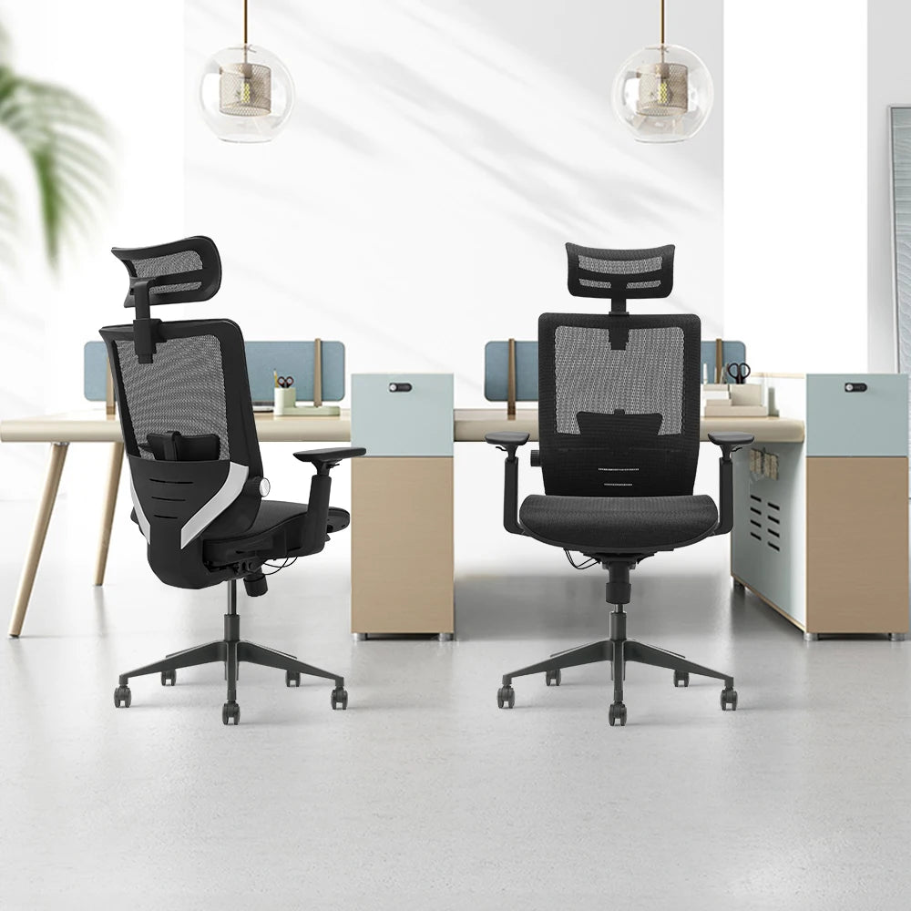 Modern Design Executive Fabric Office Chair Adjustable Headrest Wholesale Work Gaming Swivel Desk Ergonomic Foot Rest Metal