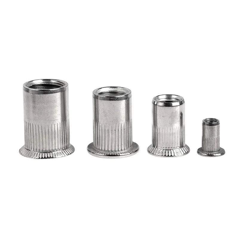 304 Stainless Steel Blind Rivet Nut Flat Head with Passivated Finish M3 M4 M5-M12 Screw Nut Pull Cap
