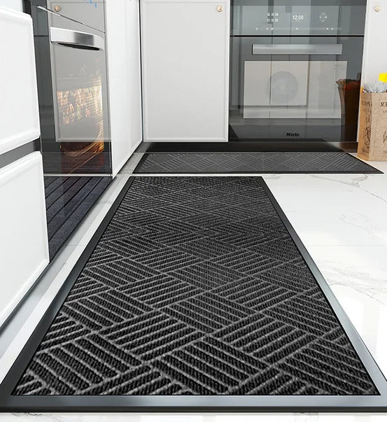 Dark Grey Reversible Entrance Door Mat Puzzle Indoor Outdoor Tufted Doormat Natural Rubber Backing High Quality Nonslip Floor