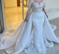 S8913F 2024 Floor-Length Fishtail Style With Lace Decoration Wrap Waistline Chapel Train  African Bride Wedding Dress
