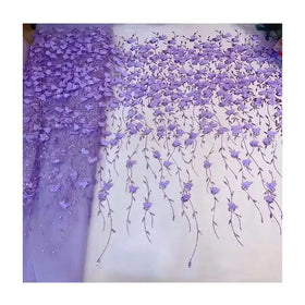 New Fashion Splash Gold Flower 3D Full Lace Colorful Embroidered Sequin Lace Fabric
