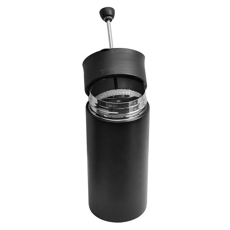 Hot Sale Travel French Press Double Wall Coffee Tea Mug Keep Warm Flask with Camping Portable Travel Mug Coffee Maker