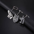 Promotion Stainless Steel Hollow Out Design Wolf Unicorn Elephant Keychain Wild Animal Metal Key Chains for Pendant Bag Charms