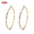 Wholesale Earrings Women Fashionable Brass Zircon Hoop Chunky Earrings 18K  Plated Laminated Gold Jewelry Joyeria